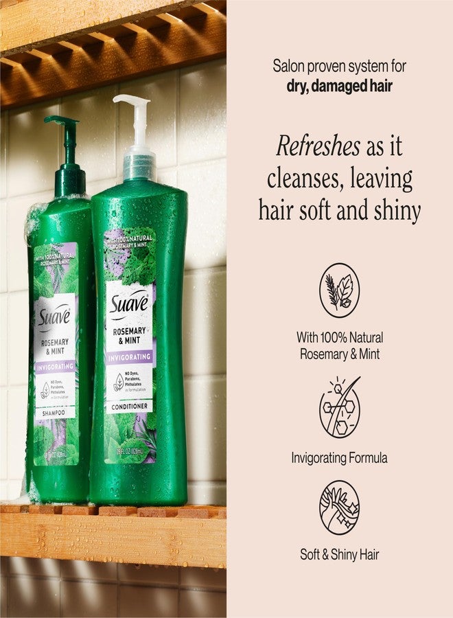 Suave Invigorating Shampoo with Rosemary & Mint, Refreshing & Replenishing Care for Healthy-Looking Hair, No Parabens, Phthalates, or Dyes, 28 FL OZ Bottle - Image 2
