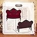 AHANDMAKER Dollhouse Furniture Miniature Accessories 112 Scale Mini House Vintage Red Wooden Carved Sofa Bench Armchairs for Dollhouse Living Room Scene Simulation Craft Decoration Party - Image 4