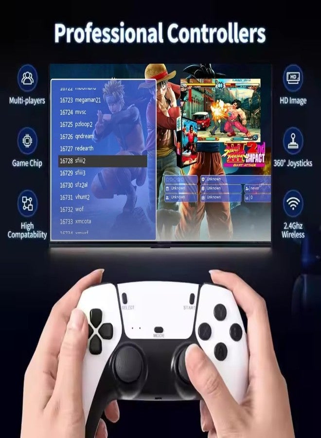 جهاز ألعاب لاسلكي M15 RetroX، بتردد 2.4 جيجاهرتز، يضم 24000 لعبة، مزود بوحدتي تحكم، ومنفذ HDMI للتلفزيون، ويدعم بطاقات ذاكرة TF بسعة 128 جيجابايت، سهل الاستخدام، مناسب للأطفال والكبار. - Image 4