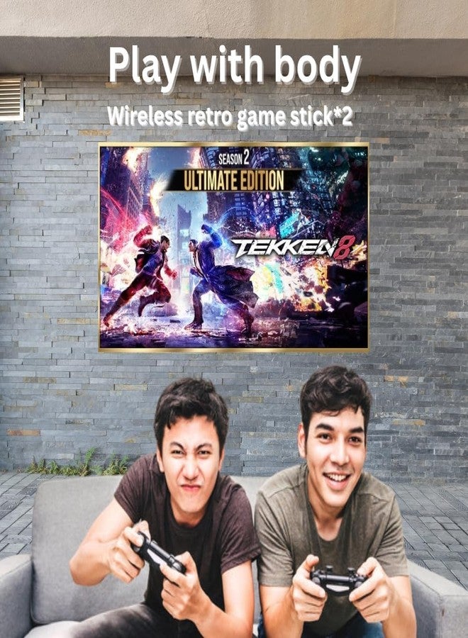 جهاز ألعاب لاسلكي M15 RetroX، بتردد 2.4 جيجاهرتز، يضم 24000 لعبة، مزود بوحدتي تحكم، ومنفذ HDMI للتلفزيون، ويدعم بطاقات ذاكرة TF بسعة 128 جيجابايت، سهل الاستخدام، مناسب للأطفال والكبار. - Image 5