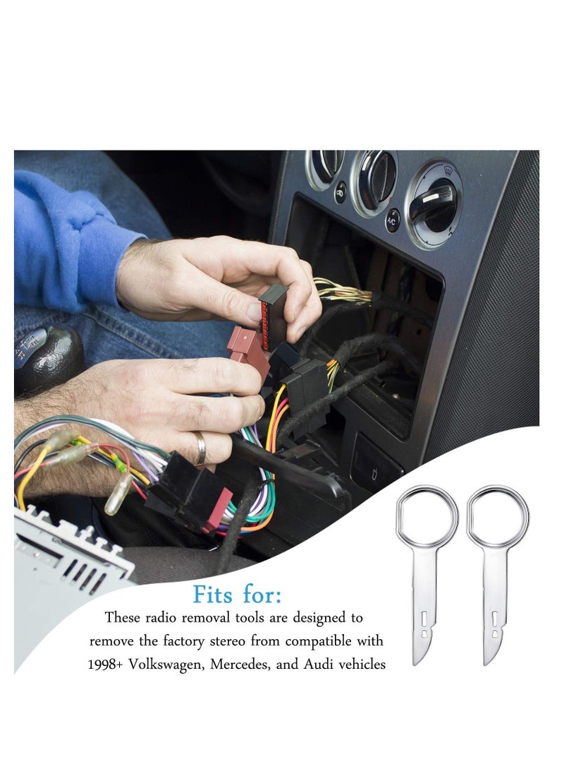 Generic Radio Removal Tool Key Tool, Car Radio Removal Key Tool, CD, DVD Host Key Removal Tool, with Easy Grip Handles, Compatible With Volkswagen, Ford, Mercedes and Audi (8 Pcs)  - Image 4