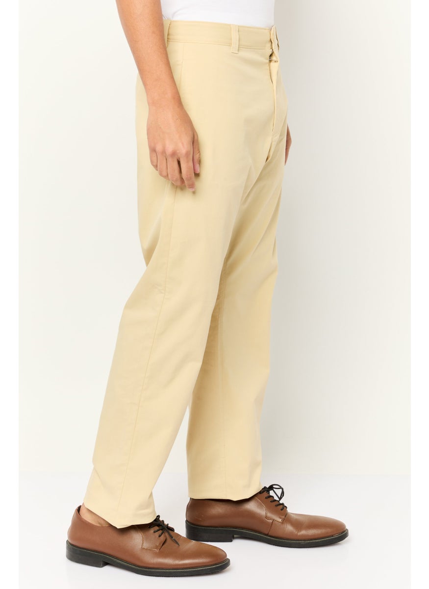 ESPRIT - Men Straight Fit Stretch Twill Chino Pants, Beige - Image 1