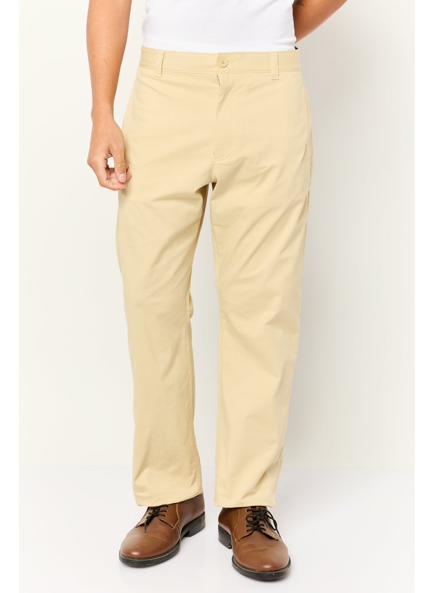 ESPRIT - Men Straight Fit Stretch Twill Chino Pants, Beige - Image 1