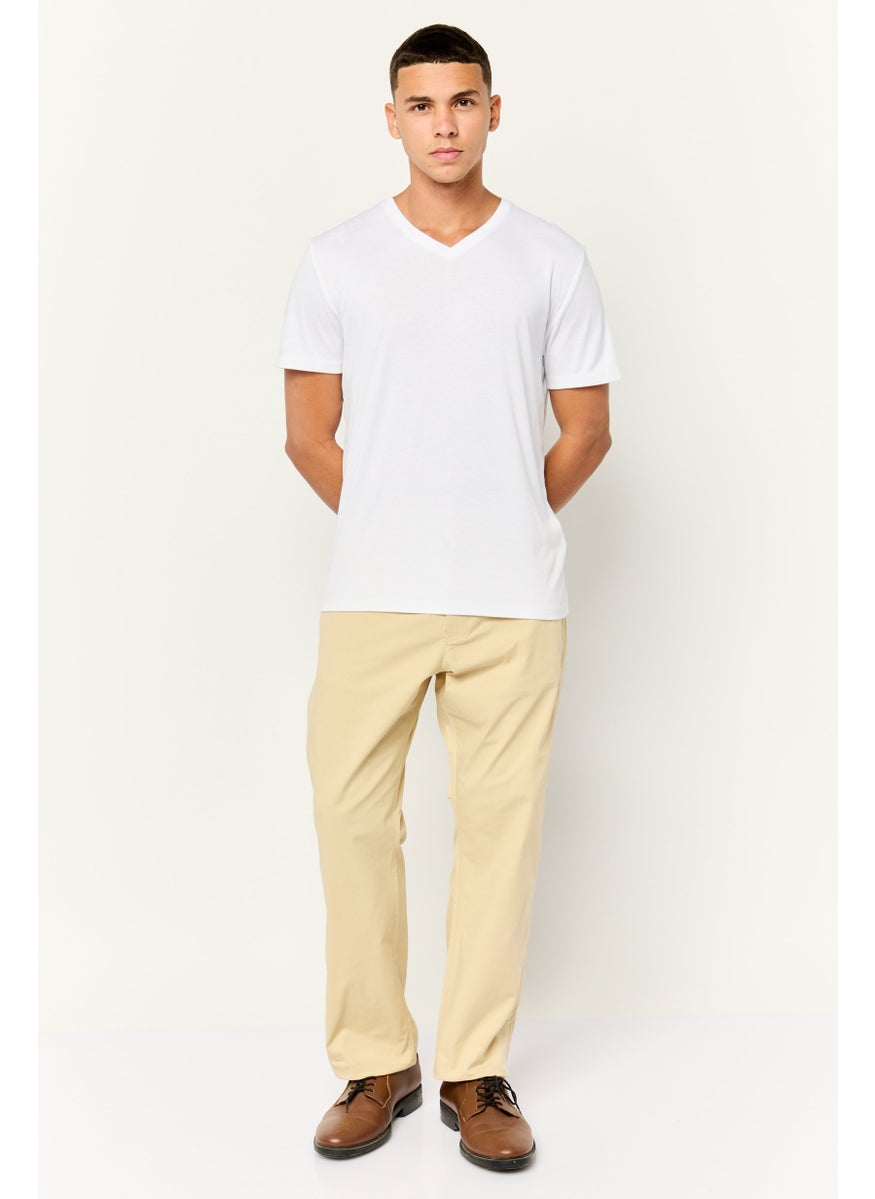 ESPRIT - Men Straight Fit Stretch Twill Chino Pants, Beige - Image 1