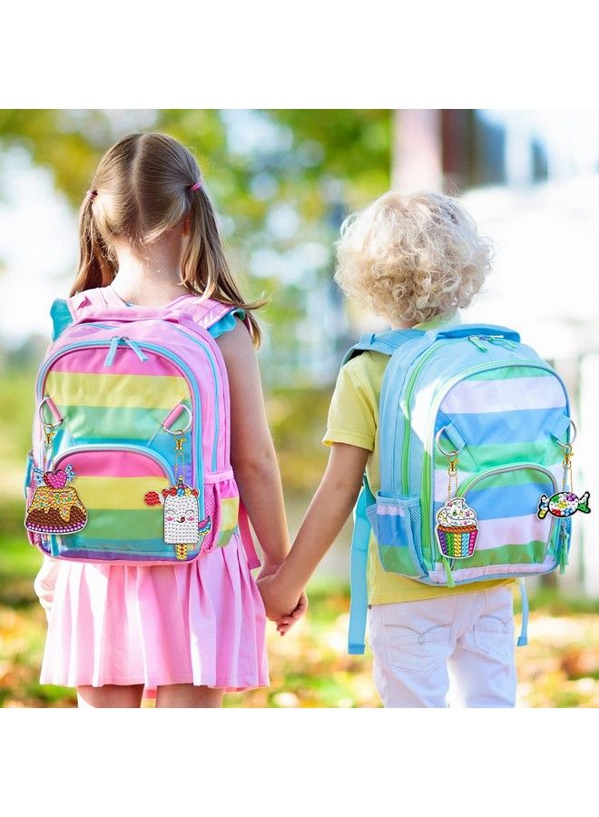 Mtlee 10 Sets 5D Diamond Painting Kits Keychain For Kids Make Your Own Diamond Art Kids Stickers Kit Paint By Number Gem Keychains Diy Arts And Crafts Bag Decor For Girls Kids Ages 6 (Sweets) - Image 5