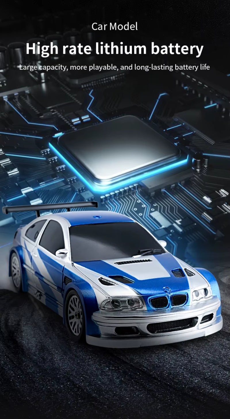 RC Drift Car 1:43 Scale Silver GTR 4WD Enhanced Control - 2.4G Stable Responsive Operation High-Speed RC Car for Racing Enthusiasts Aged 14 And Up - Image 4