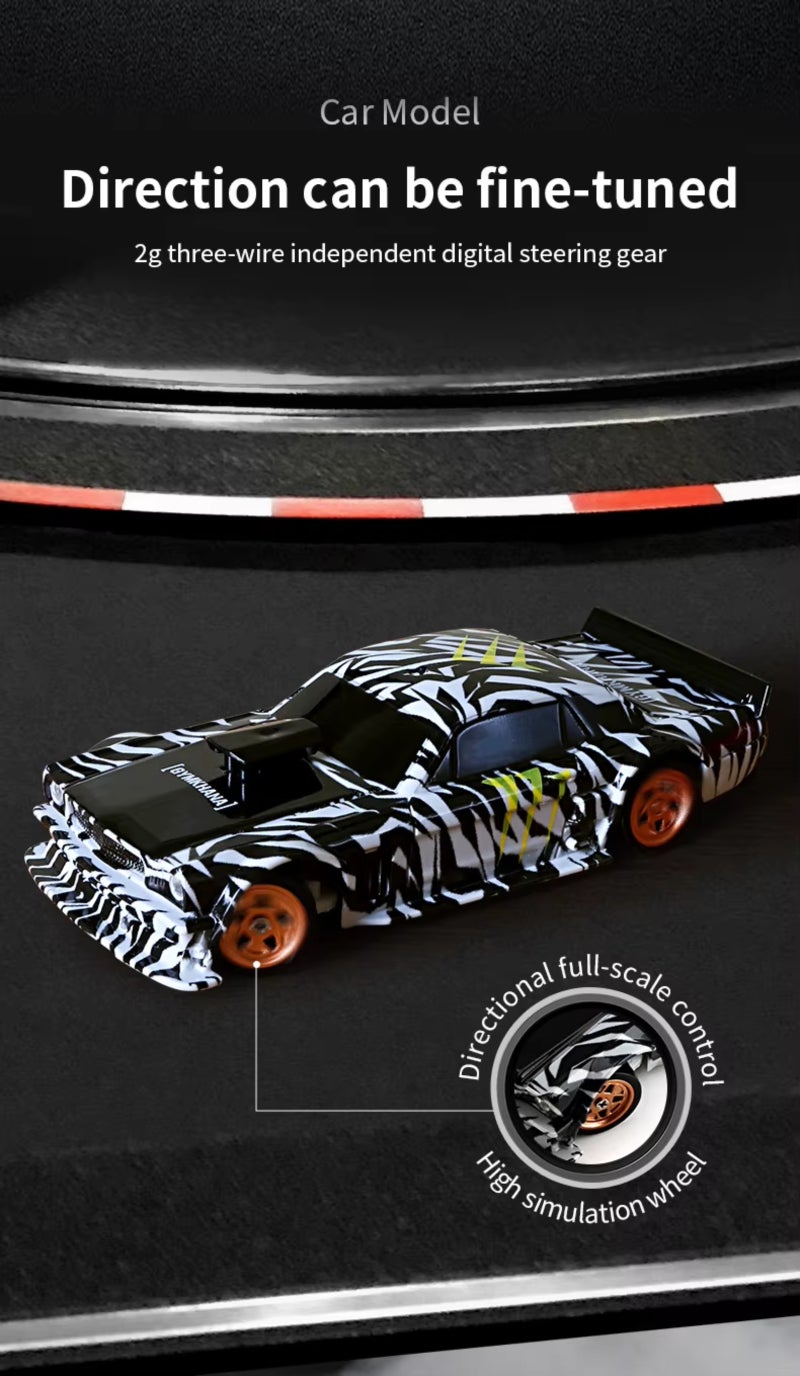 RC Drift Car 1:43 Scale Silver GTR 4WD Enhanced Control - 2.4G Stable Responsive Operation High-Speed RC Car for Racing Enthusiasts Aged 14 And Up - Image 3