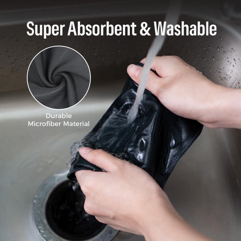 Loukin قماش تنظيف السبورة البيضاء المغناطيسية من لوكين، قماش تنظيف قابل للمسح الجاف للاستخدام في الفصول الدراسية، المنزل والمكتب، قابل لإعادة الاستخدام والغسل، رمادي، 12" × 12"، زجاجة واحدة من منظف السبورة البيضاء بسعة 3.4 أونصة سائلة مرفقة - Image 3