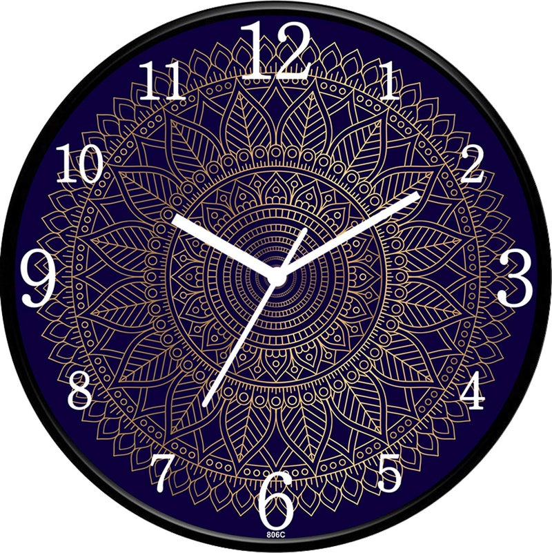 IIK Collection 12-Inch Designer Plastic Analogue Round Wall Clock for Home, Kitchen, Living Room, Bedroom, Office (30 Cm X 30 Cm X 6 Cm), Multicolor - Image 1
