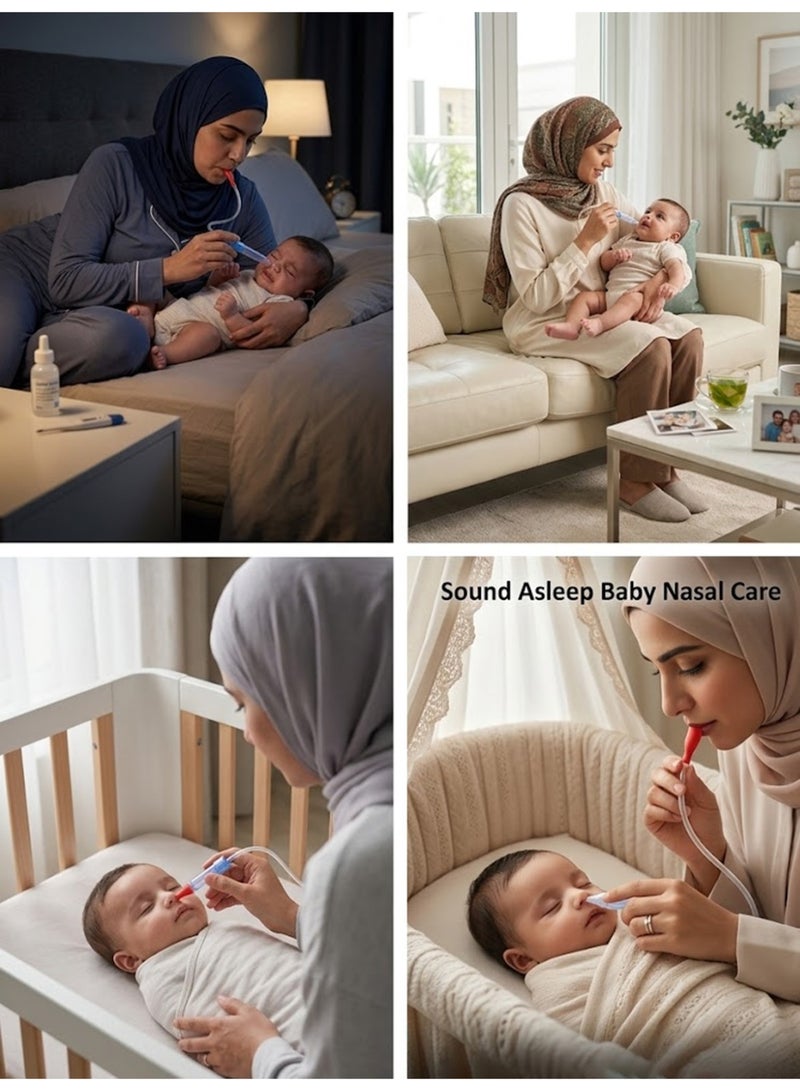 LO.BABY.VE Baby Nasal Aspirator Nose Cleaner Snotsucker Newborn Mucus Remover Booger Sucker Infant Stuffy Congestion Relief Suction Kit Bulbs Manual Silicone Hygiene Filters - Image 3