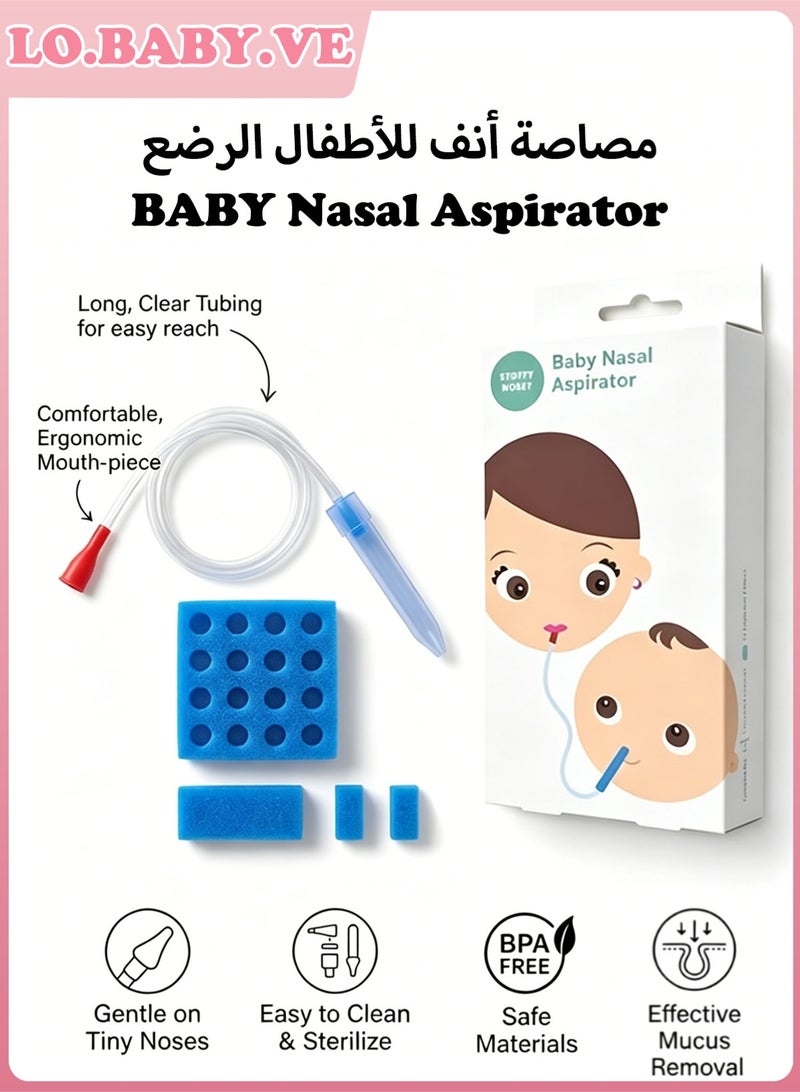 LO.BABY.VE Baby Nasal Aspirator Nose Cleaner Snotsucker Newborn Mucus Remover Booger Sucker Infant Stuffy Congestion Relief Suction Kit Bulbs Manual Silicone Hygiene Filters - Image 1