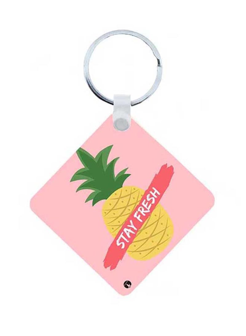 The Pineapple Wooden Keychain