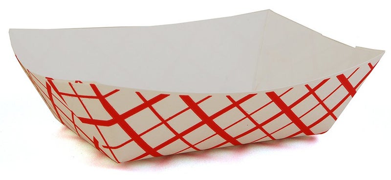 SNL 5lb Paper Food Trays Durable Made in USA Holds Nachos Fries Hot Corn Dogs Ice Cream and More  5 Pound Capacity 50 Pack