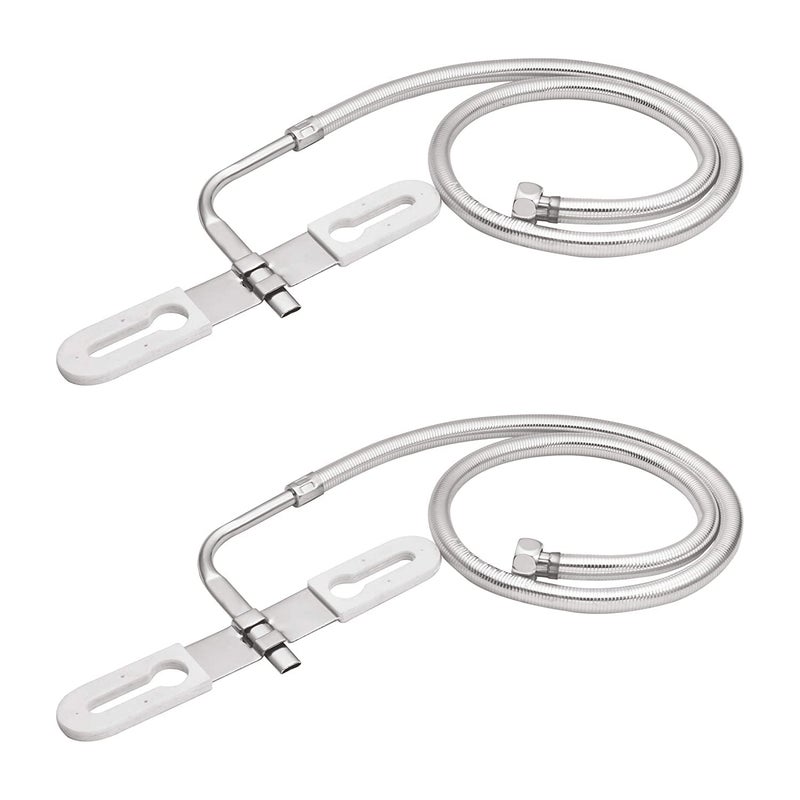 Ruhe® Jet Spray for Toilet | 304 Grade Stainless Steel Toilet Bidet Or Jet Hands-Free Spray | Flat Nozzle | 1 Meter Heavy PVC Hose | Set of 2 | (Glossy) - Image 4