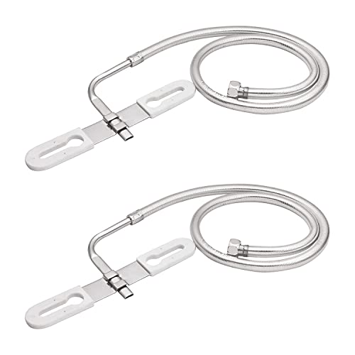 Ruhe® Jet Spray for Toilet | 304 Grade Stainless Steel Toilet Bidet Or Jet Hands-Free Spray | Flat Nozzle | 1 Meter Heavy PVC Hose | Set of 2 | (Glossy) - Image 1
