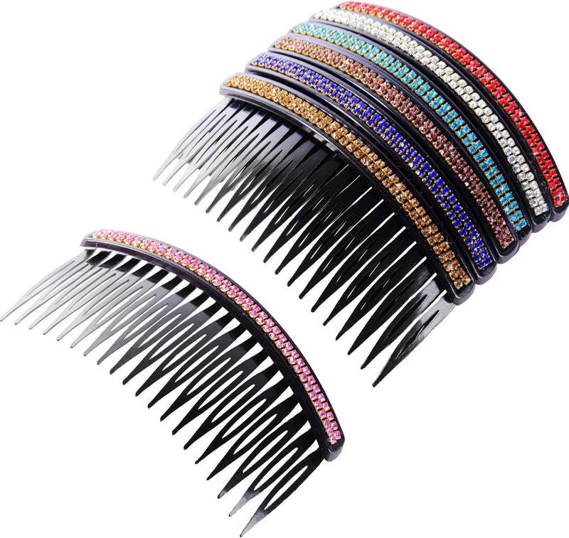 7 Pieces Hair Comb 20 Teeth Rhinestone Comb Pin Clip Bridal Hair Combs Accessory for Women Girls Assorted Colors