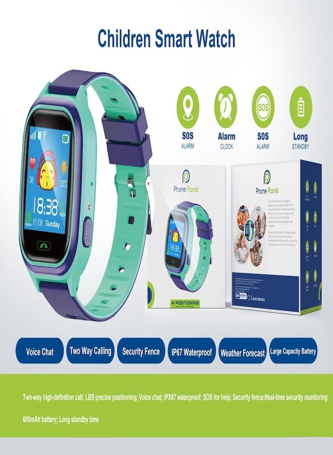 Phone Planet Touch Screen Kids Smart Watch with SIM Card Calls and Texts Always Protection Rechargeable Multi Function Tracker for Toddlers Protects From Lost - Image 5