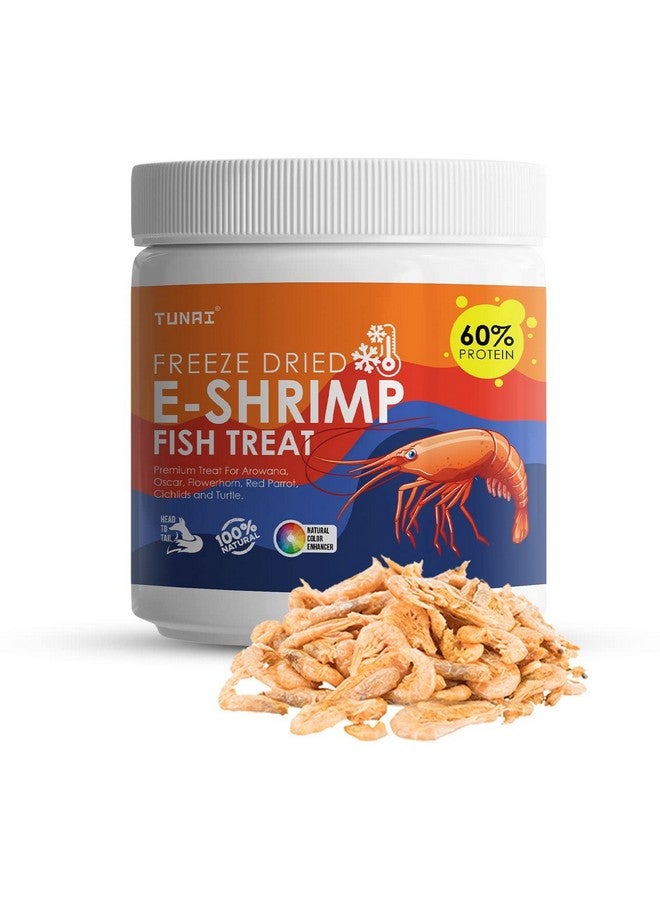جمبري TUNAI E المجفف بالتجميد مع 60% بروتين | 50 جرام | طعام أسماك لسمكة أروانا، وسمكة فلاورهورن، وسمكة الببغاء الأحمر، وسمكة الأوسكار، والسلحفاة البحرية - جميع مراحل الحياة - Image 1