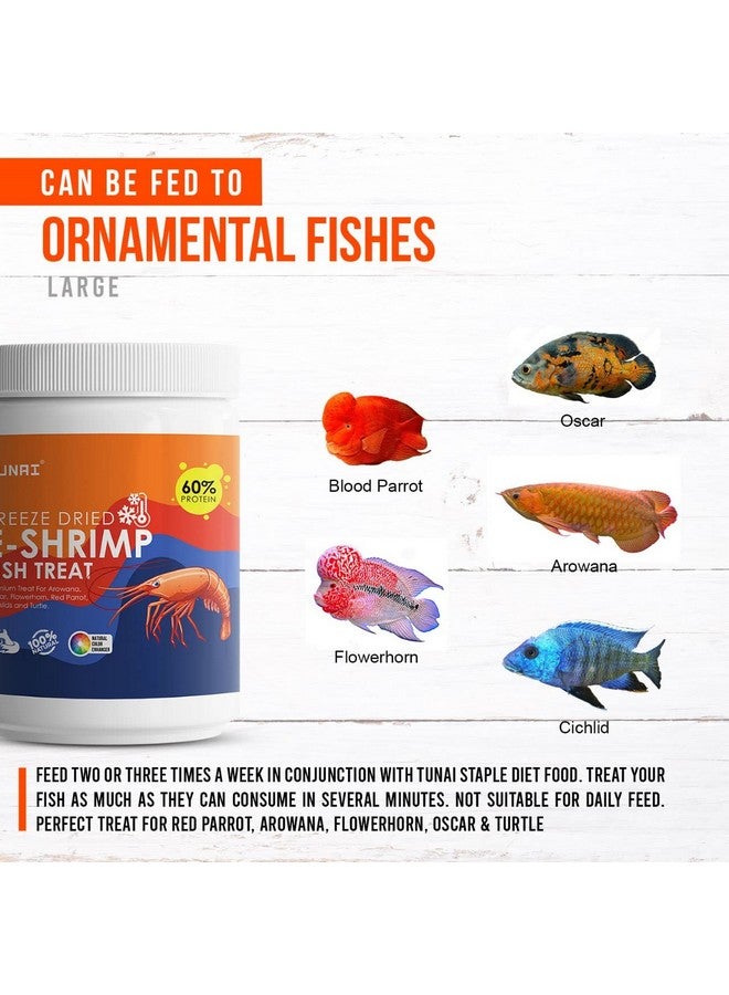 جمبري TUNAI E المجفف بالتجميد مع 60% بروتين | 50 جرام | طعام أسماك لسمكة أروانا، وسمكة فلاورهورن، وسمكة الببغاء الأحمر، وسمكة الأوسكار، والسلحفاة البحرية - جميع مراحل الحياة - Image 5
