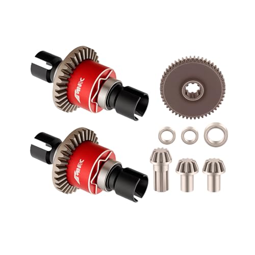 NMNRC Alloy Front Rear Differential Diff Spur Input Gear Kit for HyperGO 116 H16BM H16PL H16GT H16DR 16207 16208 16209 16210 114 H14BM 14209 14210 14301 14303 Upgrades Part Red - Image 1