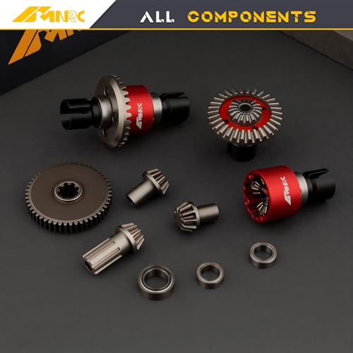 NMNRC Alloy Front Rear Differential Diff Spur Input Gear Kit for HyperGO 116 H16BM H16PL H16GT H16DR 16207 16208 16209 16210 114 H14BM 14209 14210 14301 14303 Upgrades Part Red - Image 5