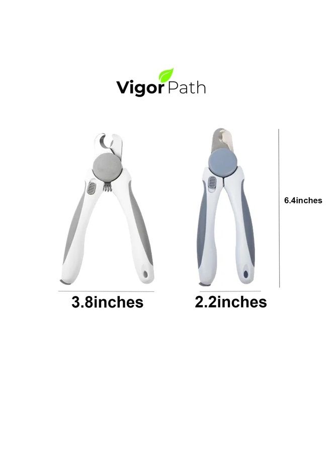 vigor path Pet Nail Clipper - Pet Grooming Tool for Nail Clipping and Trimming - Suitable for Dogs and Cats, Equipped with a Safety Guard and Razor Sharp Blade for Precision - plus a Bonus Free Nail File (Gray) - Image 3
