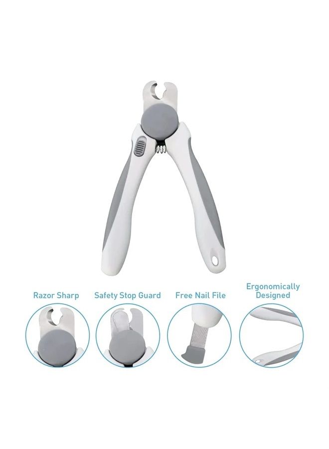 vigor path Pet Nail Clipper - Pet Grooming Tool for Nail Clipping and Trimming - Suitable for Dogs and Cats, Equipped with a Safety Guard and Razor Sharp Blade for Precision - plus a Bonus Free Nail File (Gray) - Image 5
