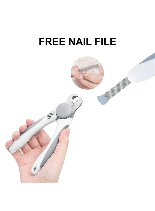 vigor path Pet Nail Clipper - Pet Grooming Tool for Nail Clipping and Trimming - Suitable for Dogs and Cats, Equipped with a Safety Guard and Razor Sharp Blade for Precision - plus a Bonus Free Nail File (Gray) - Image 2