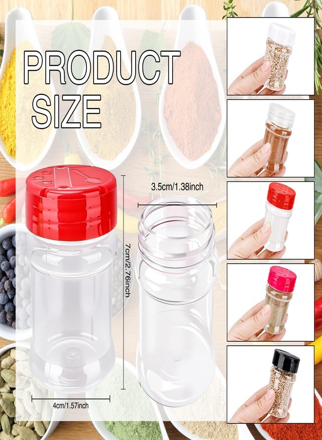 Conagel 30 Pcs 2 oz Mini Plastic Spice Jars with Sifters Clear Empty Spice Bottles Round Seasoning Containers for Travel Kitchen (Clear Top with 5 Hole) - Image 2