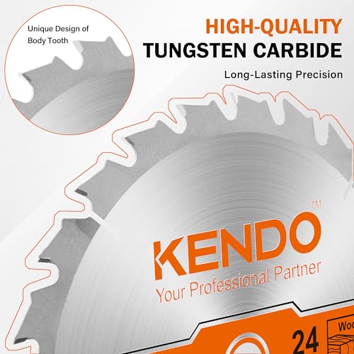 KENDO 2-Pack 10 Inch 40T&60T Carbide-Tipped Circular Saw Blade with 5/8 Inch Arbor, Professional ATB Finishing Woodworking Miter/Table Saw Blades for Plywood, Laminate, Ripping Wood - Image 3