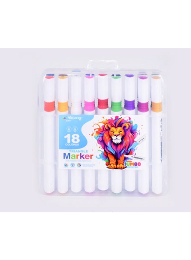 Dual-Tip Art Marker Triangle | 18 Colors