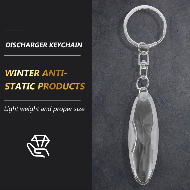 Anti-Static Keychain Discharger for Car Winter Human Static Discharge Remover Portable Static Removal Tool Static Dissipative Keychain for Home Office Black - Image 2