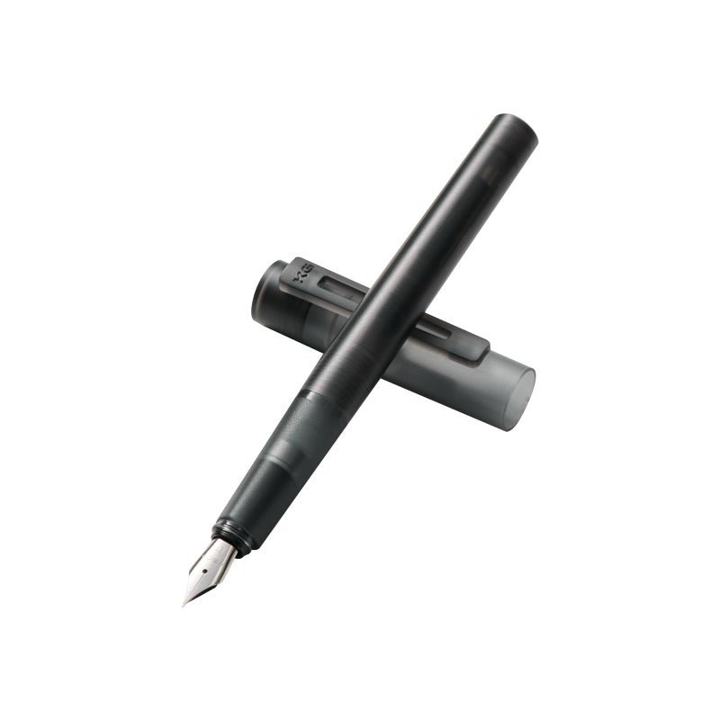 Kaco SKY Fountain Pen with Extra 8 Cartridges, Black Ink Pen with Extra Fine Nib and Ink Converter, Black - Image 1