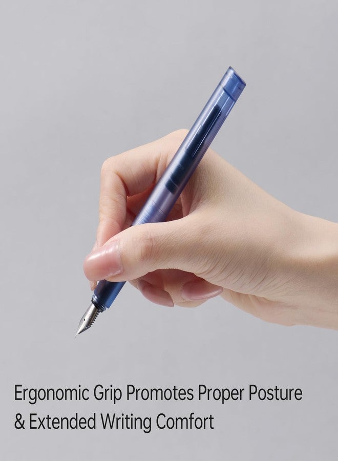 Kaco SKY Fountain Pen with Extra 8 Cartridges, Black Ink Pen with Extra Fine Nib and Ink Converter, Black - Image 4