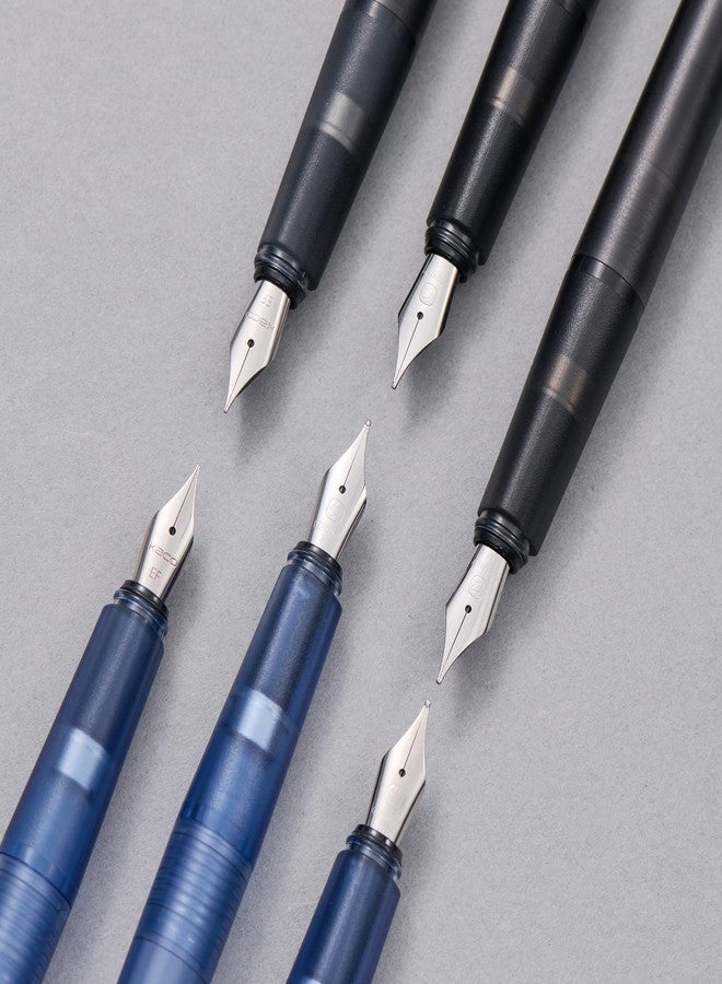 Kaco SKY Fountain Pen with Extra 8 Cartridges, Black Ink Pen with Extra Fine Nib and Ink Converter, Black - Image 3