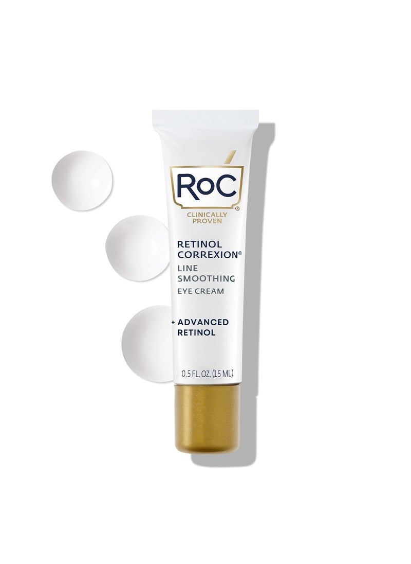 RoC - RoC Retinol Correxion Under Eye Cream for Dark Circles & Puffiness, Daily Wrinkle Cream, Anti Aging Line Smoothing Skin Care Treatment for Women and Men, 0.5 oz (Packaging May Vary) - Image 1