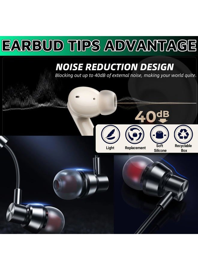 WenTigDY 54Pcs Earbud Replacement Tips，27 Pairs S M L Ear Bud Rubber Tips Silicone Earbud Tips Earbud Covers for Ears Headphone Ear Covers Replacement (Inner Hole 3.8mm -5.1mm) - Image 5