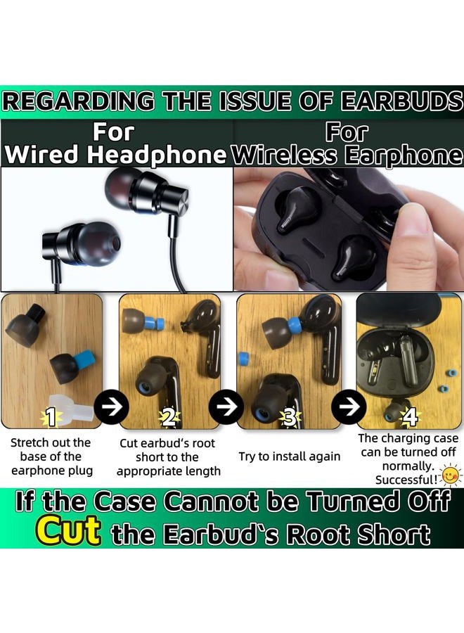 WenTigDY 54Pcs Earbud Replacement Tips，27 Pairs S M L Ear Bud Rubber Tips Silicone Earbud Tips Earbud Covers for Ears Headphone Ear Covers Replacement (Inner Hole 3.8mm -5.1mm) - Image 3