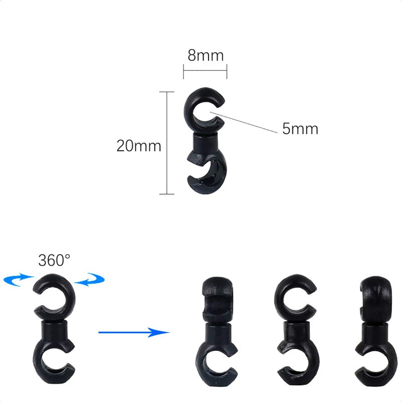 VANICE 10 Pcs Bicycle Brake Cable S Style Clips Buckle Hose Guide Bike MTB Cross Line Clip/Black - Image 3