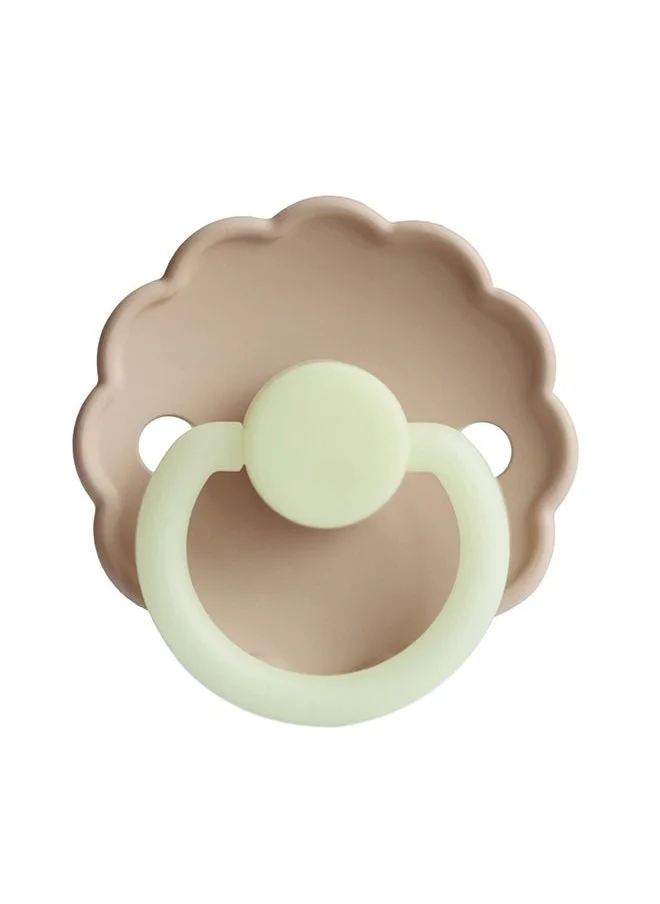 FRIGG Pack Of 1 Daisy Silicone Baby Pacifier 6-18M Croissant Night - Size 2