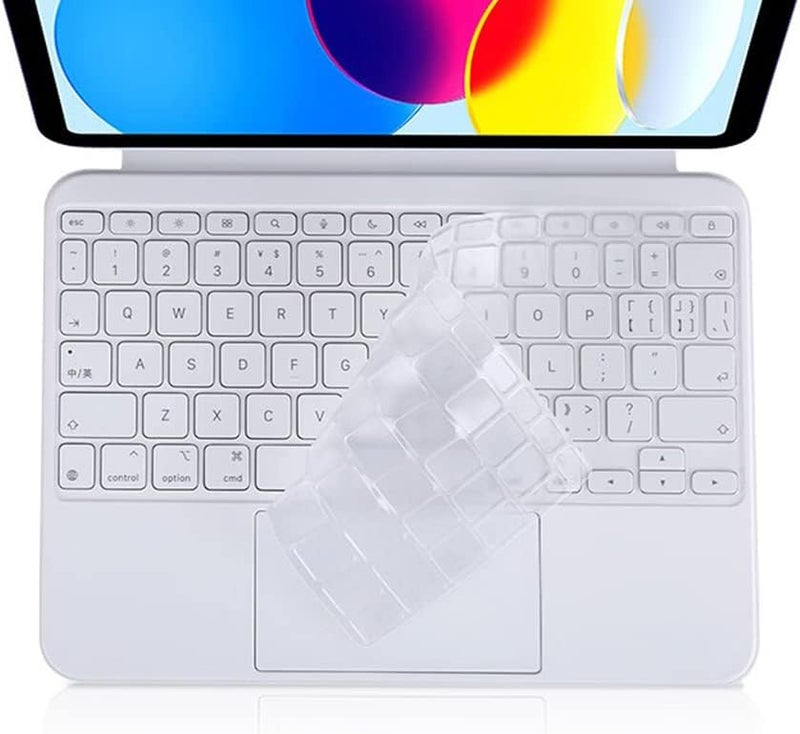 غطاء لوحة مفاتيح شفاف فائق الرقة متوافق مع لوحة مفاتيح Apple iPad 10 الجيل العاشر مقاس 10.9 بوصة لعام 2022، ولوحة مفاتيح iPad Pro 11 بوصة بشريحة M4 موديل A2836 وA2837 لعام 2024 - Image 1