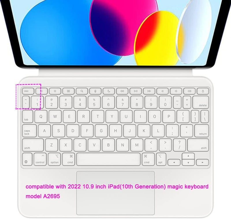 غطاء لوحة مفاتيح شفاف فائق الرقة متوافق مع لوحة مفاتيح Apple iPad 10 الجيل العاشر مقاس 10.9 بوصة لعام 2022، ولوحة مفاتيح iPad Pro 11 بوصة بشريحة M4 موديل A2836 وA2837 لعام 2024 - Image 2