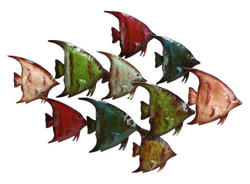 Deco 79 Deco 79 Metal Fish Home Wall Decor Indoor Outdoor Wall Sculpture Wall Art 26 x 18 x 1 Multi Colored 