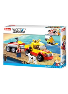 Sluban Sluban - Town Surf Beach Patrol Rescue Team / Pick-up Truck Bricks Set 172 Pieces - M38-B0672  - Image 1