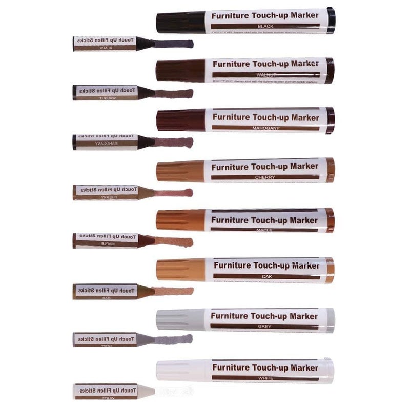 SEISSO Furniture Markers Touch Up - 17PCS Furniture Repair Kit, 8 Colors Wood Markers and Wax Sticks with Sharpener Kit Used for Stains, Scratch, Wood Floors, Stains, Tables, Desks, and Cover Ups - Image 5