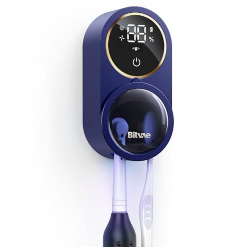 Upgraded Tooth Brush Holder for Bathroom 2.0, Infrared Sensing Toothbrush Cleaner, Wall-Mounted for Most Size Toothbrushes, Air Drying, LED Smart Screen - Image 1