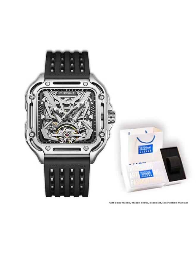 Fairwhale Men'S Skeleton Watch, Fully Automatic Mechanical Watch For Students, Gift-Worthy, Water-Resistant, Luminous, Fw-6530 - Image 1