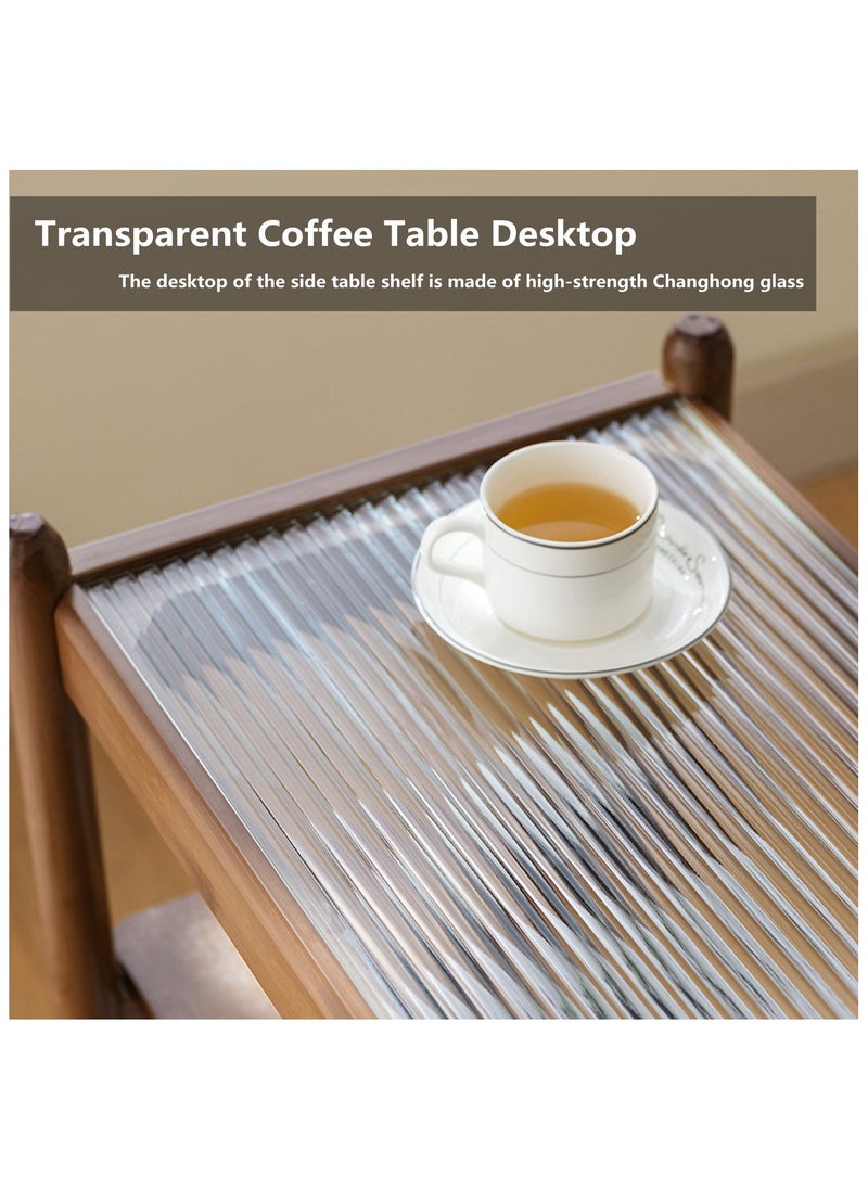 Coffee Table,3-Tier Side Table,Living Room Table,Coffee Table with universal wheels