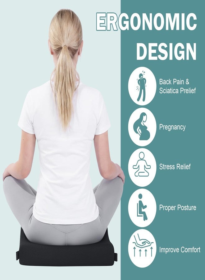 ROYALAY Wheelchair Seat Cushions for Long Sitting, Memory Foam Wheelchair Accessories for Pressure Relief, Elderly Fall Prevention Tailbone Cushion for Office Chair - Image 4