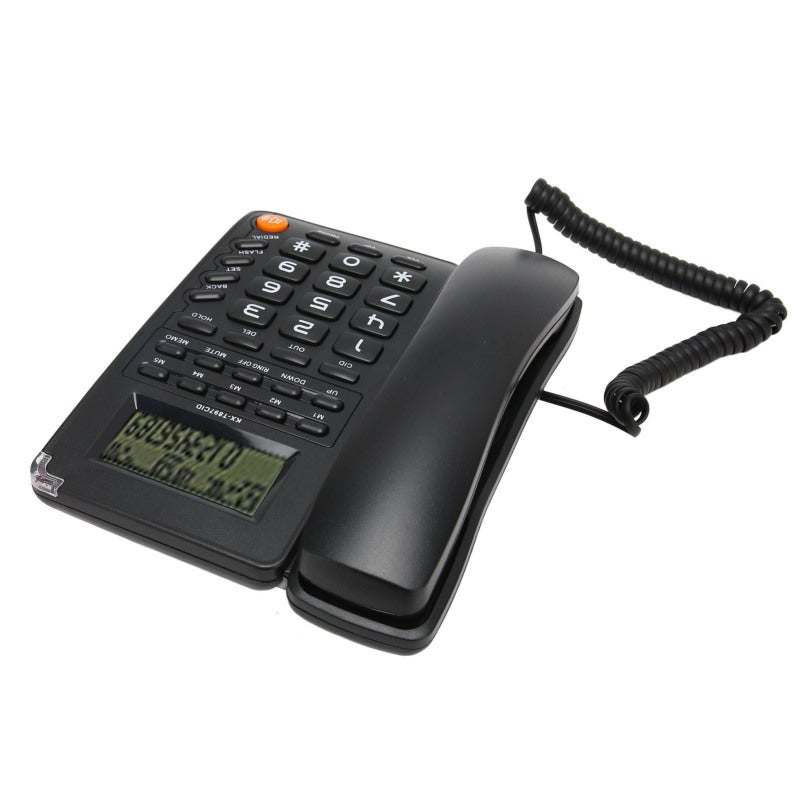 Corded Phone: Black, Big Oval Button - Energy Saving, High Definition Display Screen for Elderly, Household, Office, Hotel - Image 2